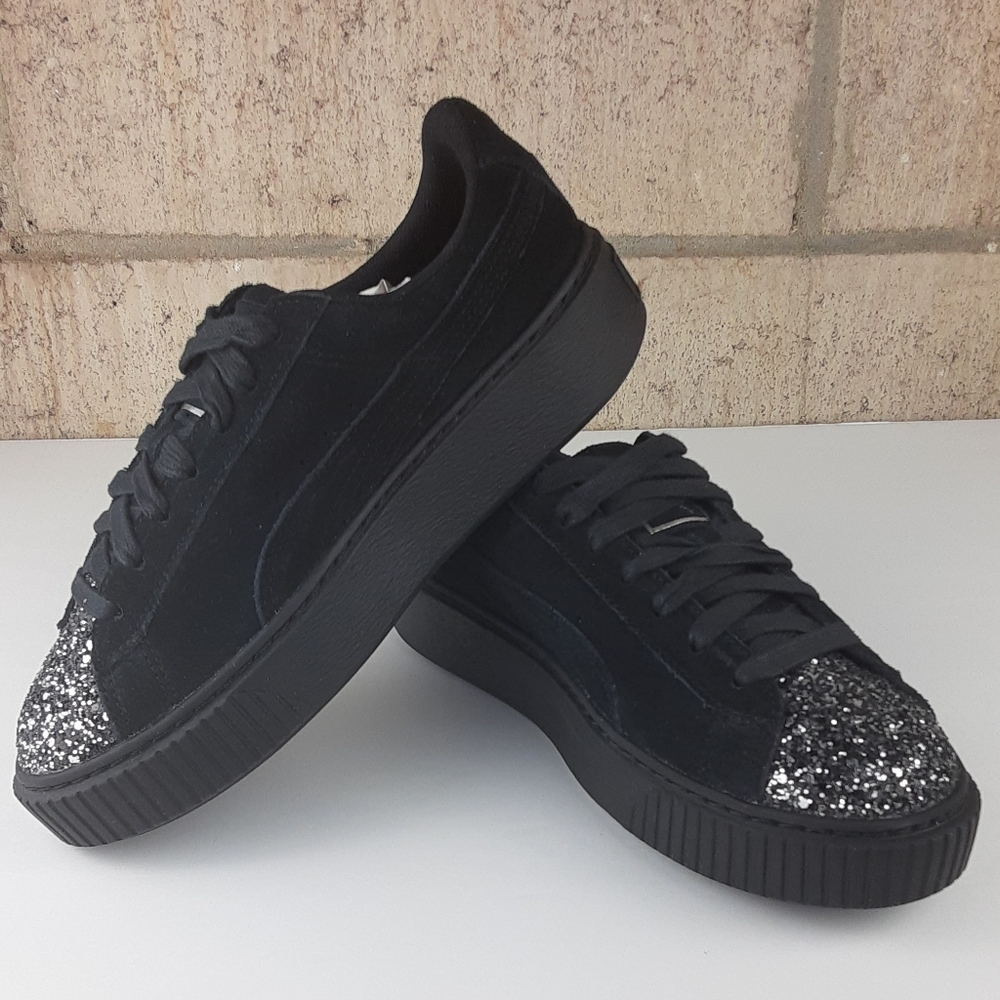 Women's Puma Suede Platform Gem Toe - Picture 2 of 10